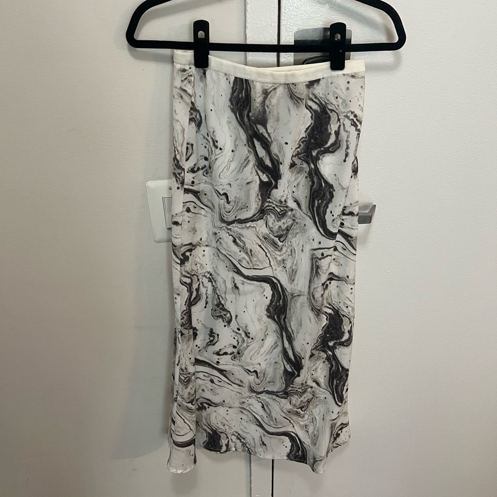 Black & White Marble Midi Skirt